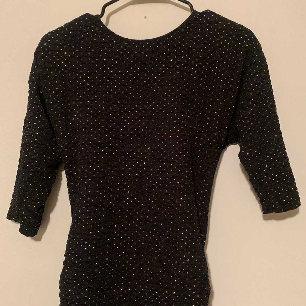 Absolutely Black Glitzy Vintage Party Midi Dress